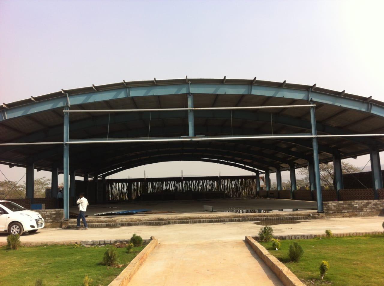 Manohar Mangal Karyalaya completed hall, landscaped entrance